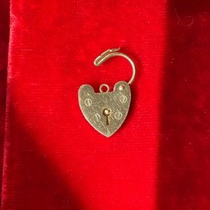 Vintage solid 9kt heart padlock charm